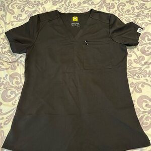 WonderWink Black V-Neck Women's Scrub Top